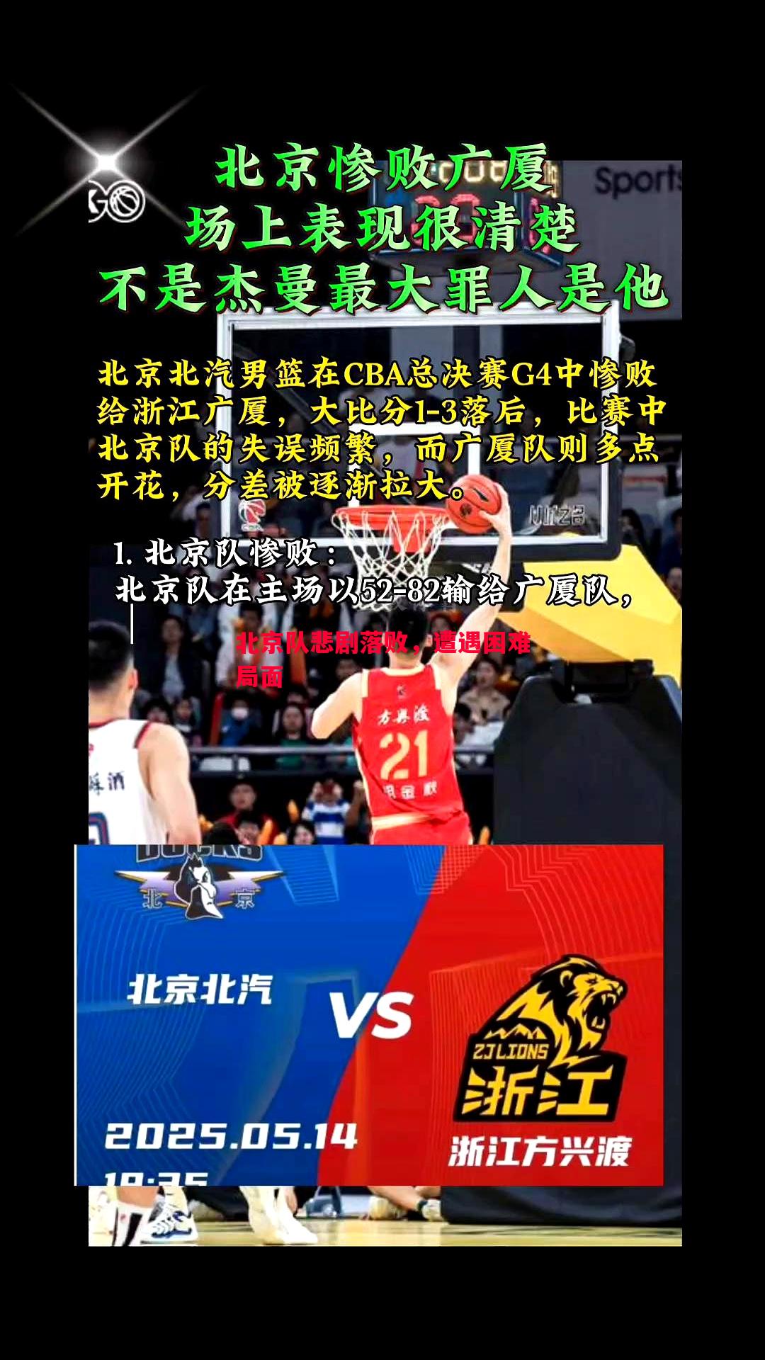 北京队悲剧落败,遭遇困难局面 北京队悲剧落败,遭遇困难局面