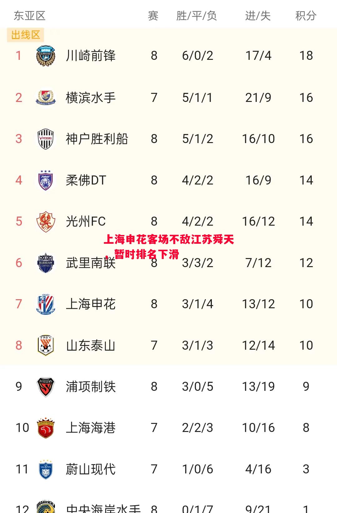 上海申花客场不敌江苏舜天,暂时排名下滑 上海申花客场不敌江苏舜天,暂时排名下滑